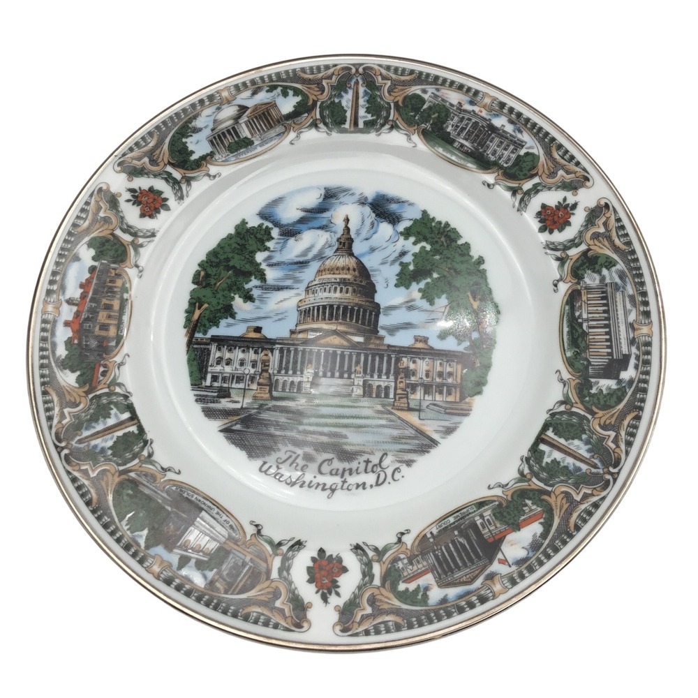 Vintage Capsco Washington DC Souvenir Collector‎ Plate Capitol White House Japan